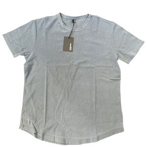 Buck Mason Soft Blue Tough-Knit Curved Hem Tee Shirt Small USA Minimalist Street